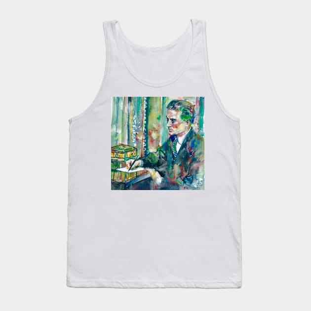 F. SCOTT FITZGERALD in his studio - watercolor portrait Tank Top by lautir